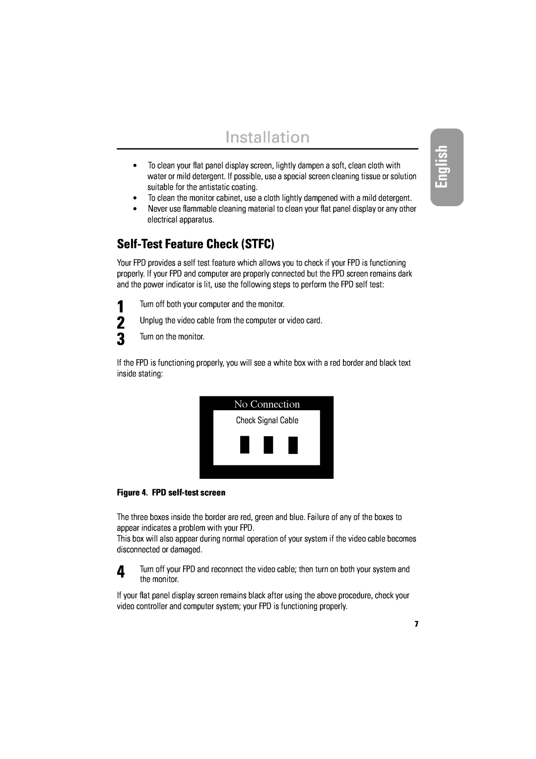 Samsung 800TFT manual Self-Test Feature Check STFC, Turn off both your computer and the monitor, Turn on the monitor 