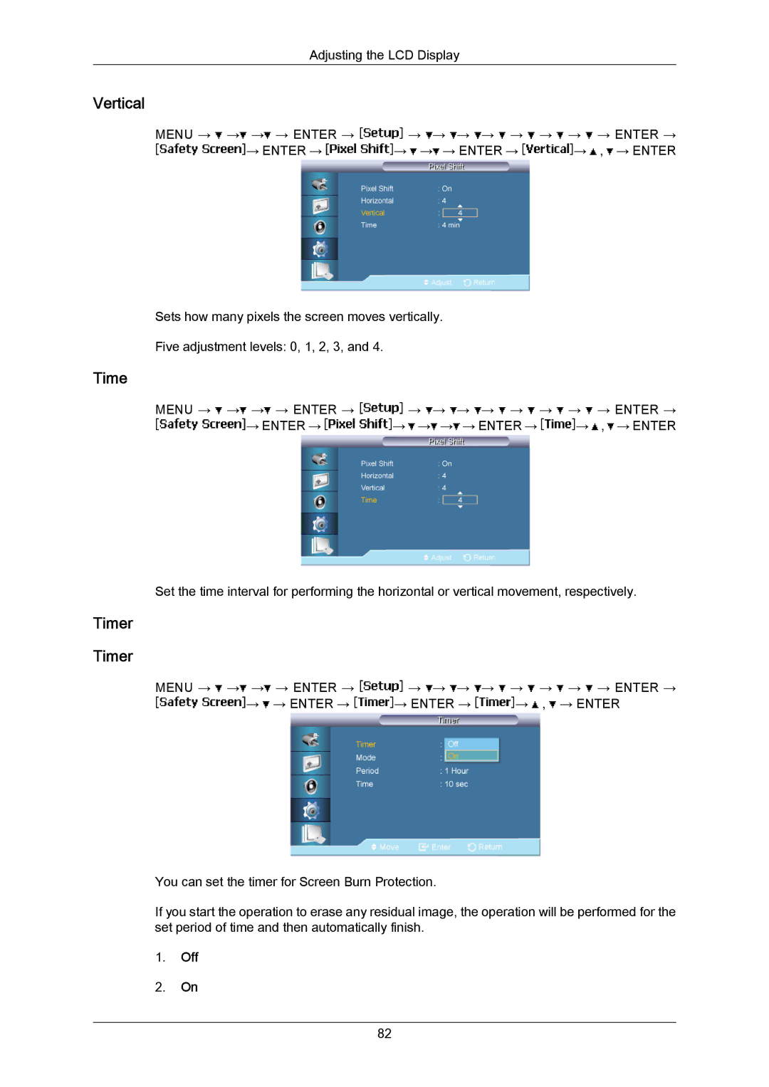 Samsung 700TSN-2, 820TSN-2 user manual Timer 