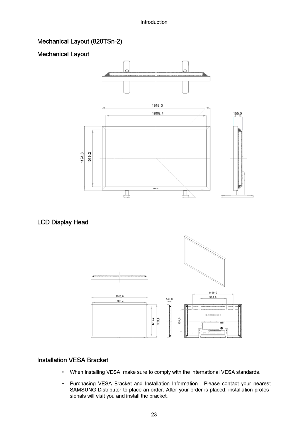 Samsung 820TSN-2, 700TSN-2 user manual Introduction 