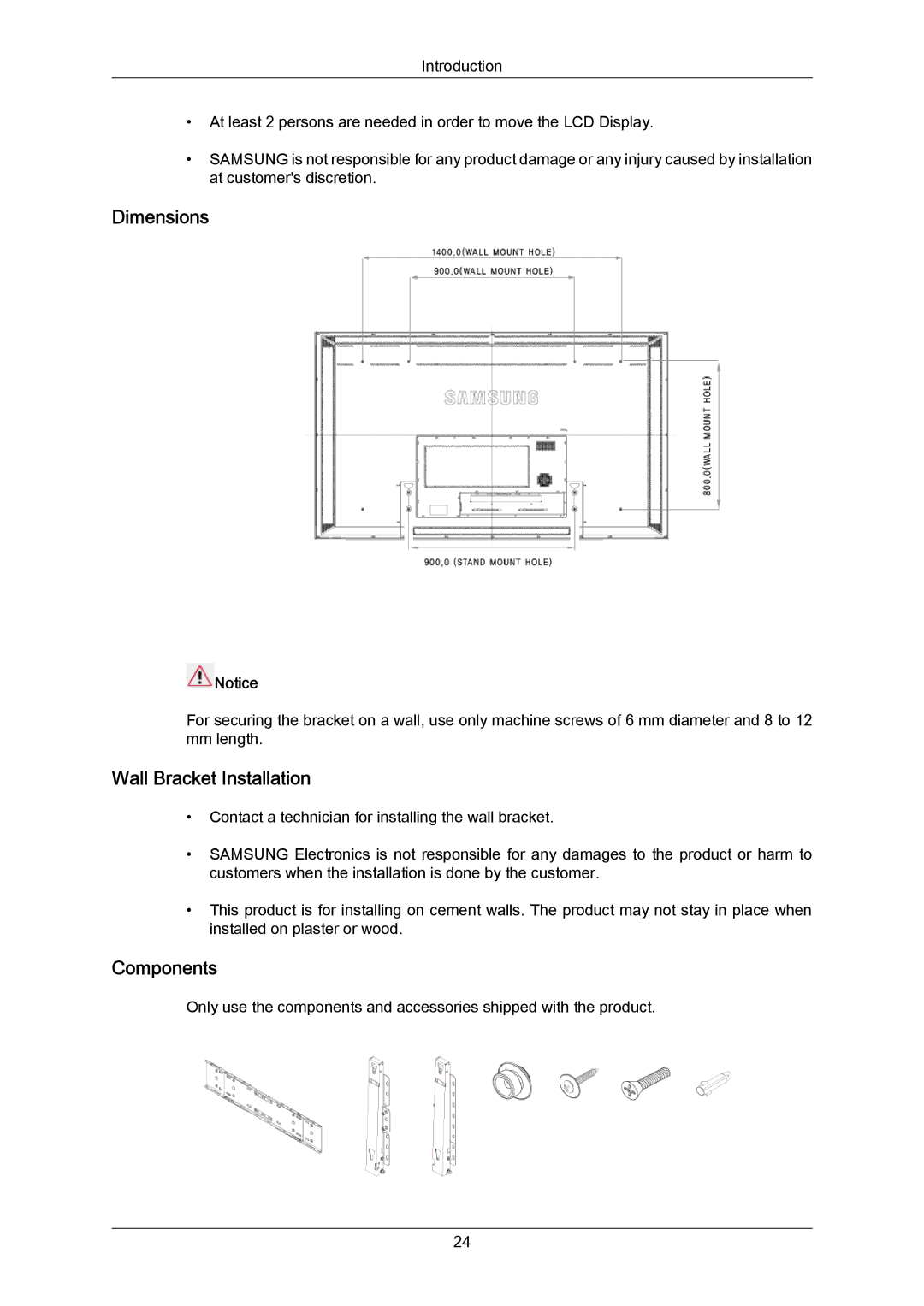 Samsung 700TSN-2, 820TSN-2 user manual Dimensions 