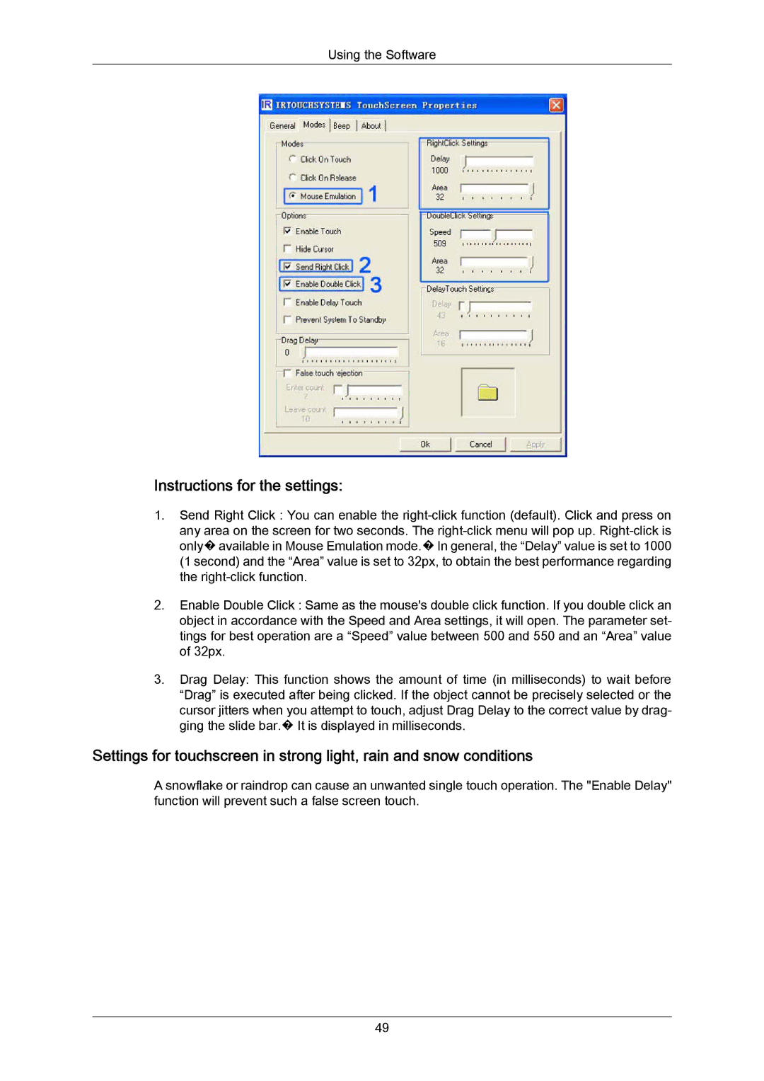 Samsung 820TSN-2, 700TSN-2 user manual Instructions for the settings 