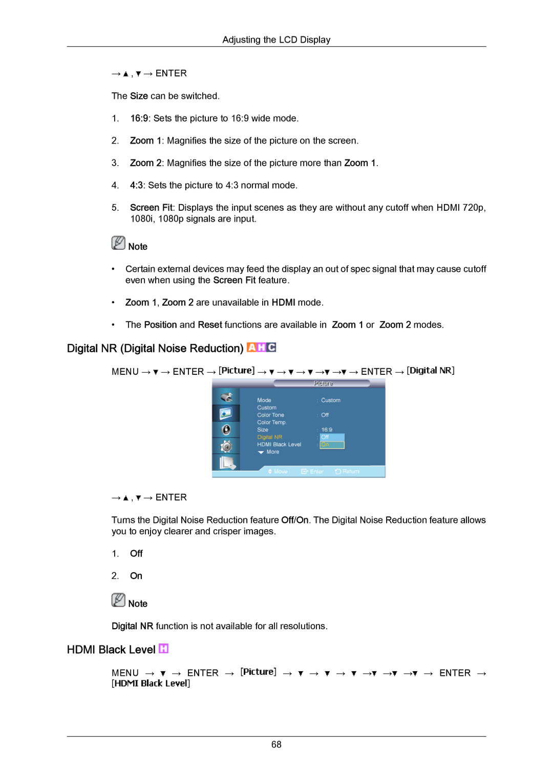 Samsung 700TSN-2, 820TSN-2 user manual Digital NR Digital Noise Reduction, Off 