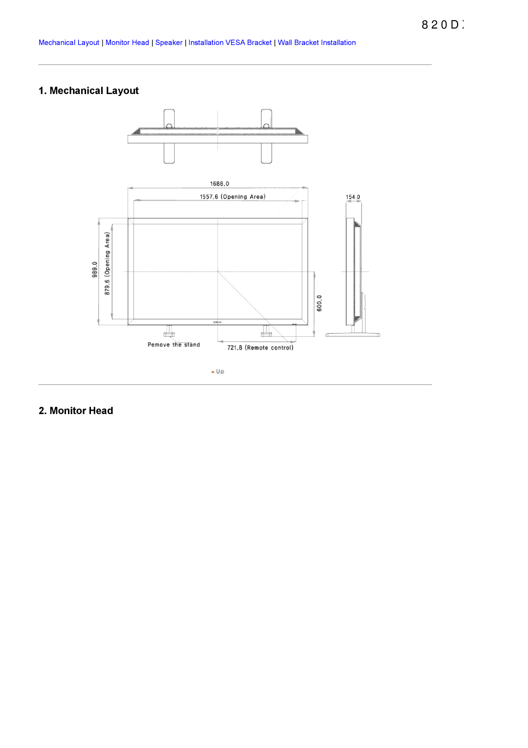 Samsung 820TSn, 700TSn specifications 820DXn 