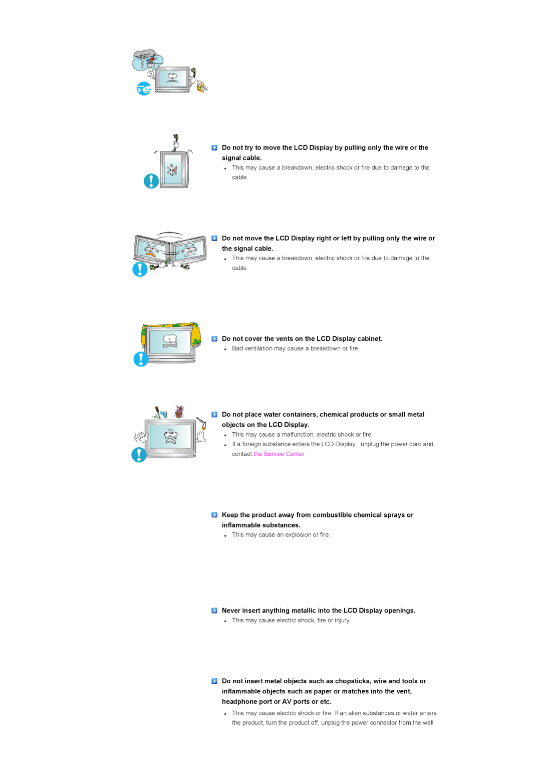 Samsung 700TSn, 820TSn specifications Do not cover the vents on the LCD Display cabinet 