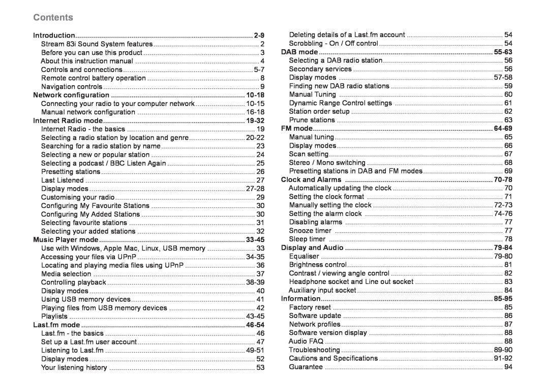 Samsung 83I manual Contents, 55-63, 64-69, 70-78, 79-84, 85-95 