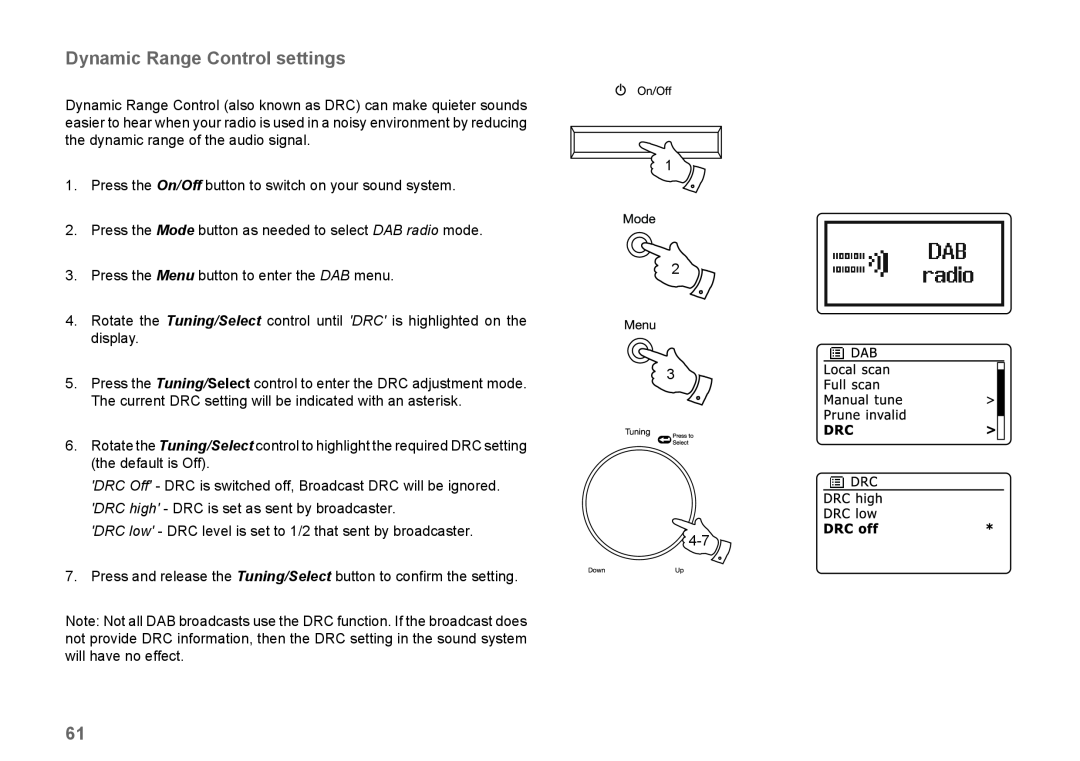 Samsung 83I manual Dynamic Range Control settings 