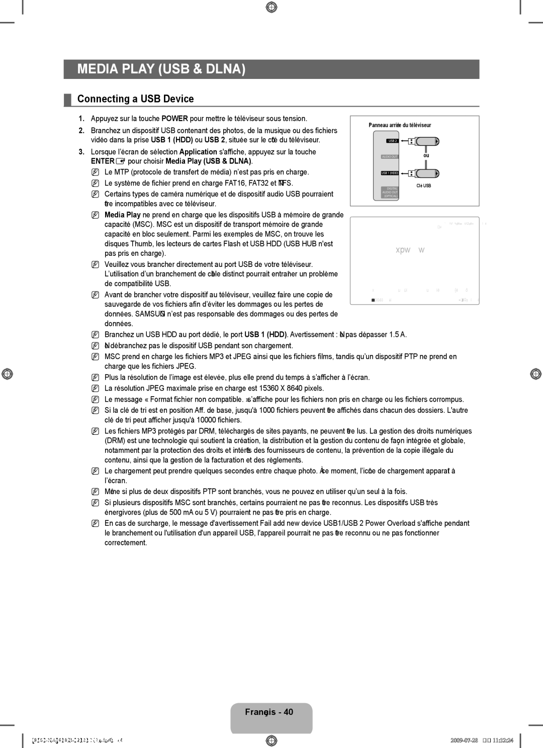 Samsung 8500 user manual ENTEREpour choisir Media Play USB & Dlna 