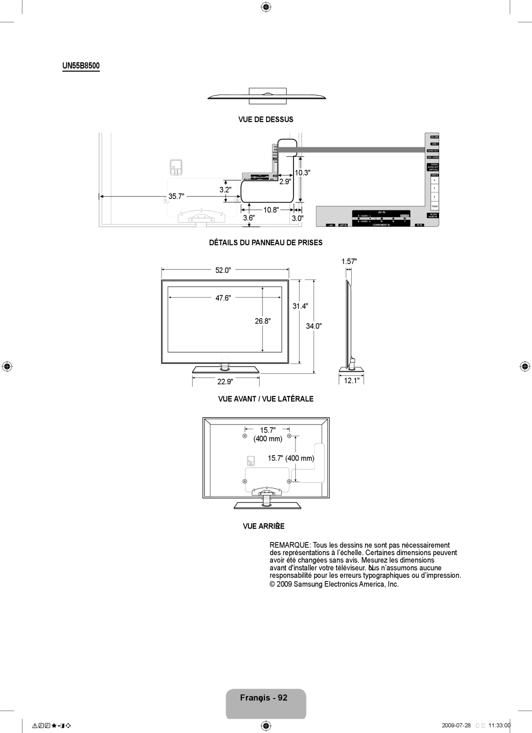 Samsung user manual UN55B8500 