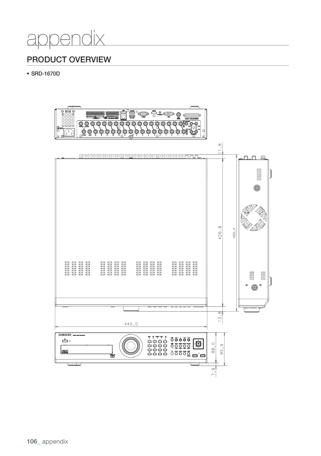 Samsung 870D, SRD-850D, SRD-830D, SRD-1650D, SRD-1630D, SRD-1610D user manual Product OVERView, ~ SRD-1670D 