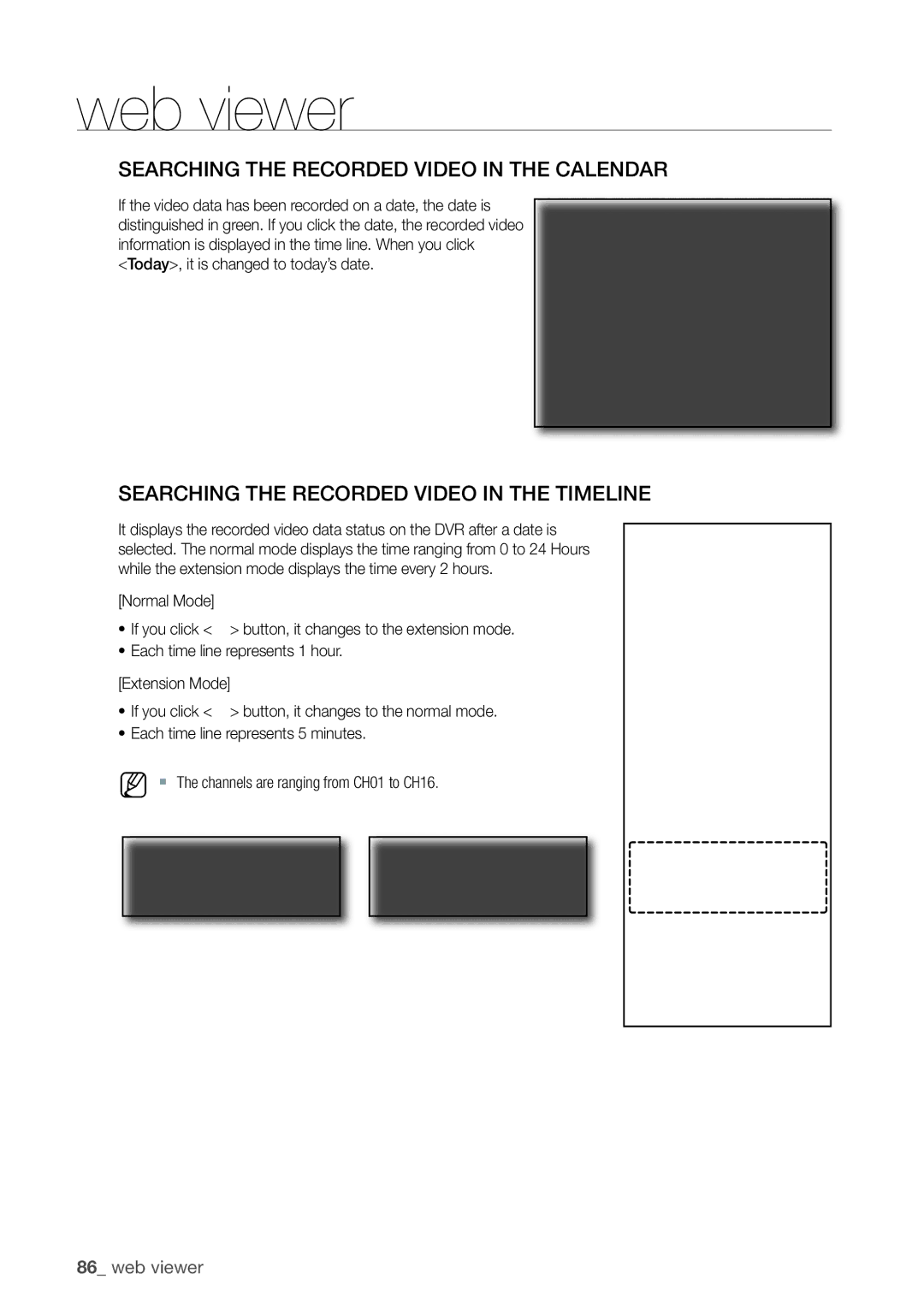 Samsung SRD-1650D, 870D, 1670D, SRD-850D, SRD-830D, SRD-1630D, SRD-1610 Searching the Recorded Video in the Calendar 