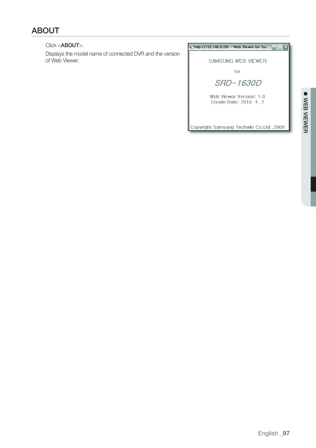 Samsung 870D, 1670D, SRD-850D, SRD-830D, SRD-1650D, SRD-1630D, SRD-1610D user manual About, English 