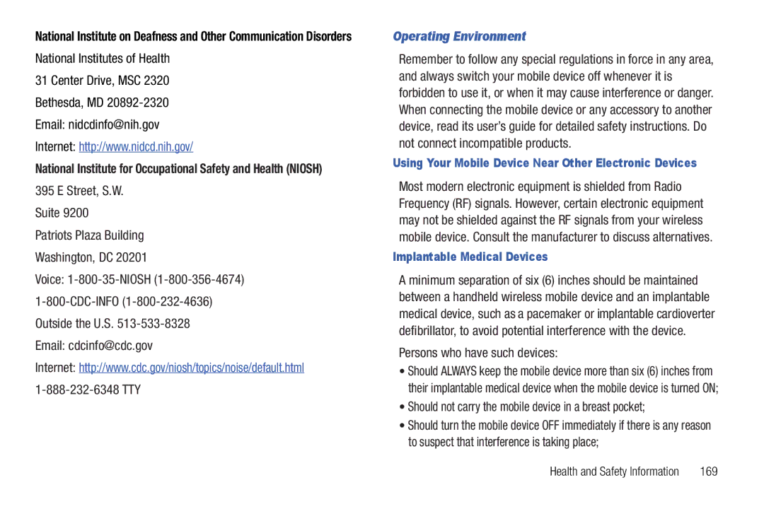 Samsung 8.9 user manual Patriots Plaza Building Washington, DC, Email cdcinfo@cdc.gov, Operating Environment 