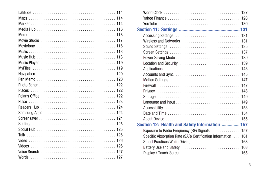 Samsung 8.9 user manual 131, 157 