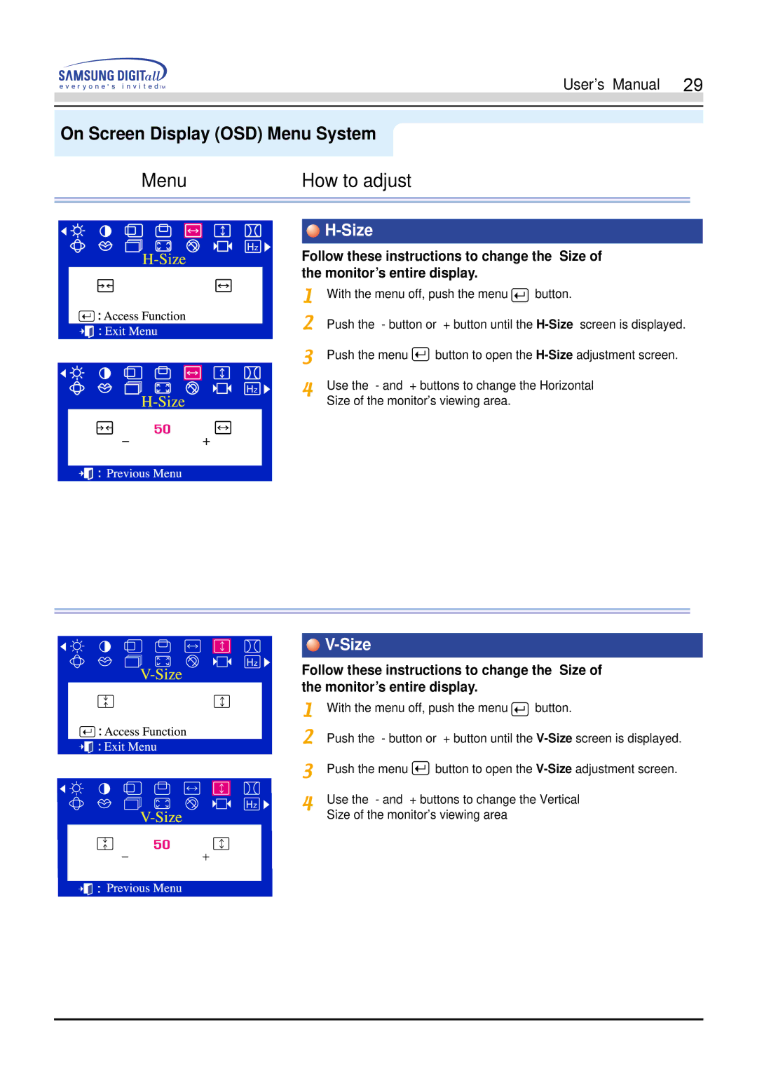 Samsung 900S manual Size 