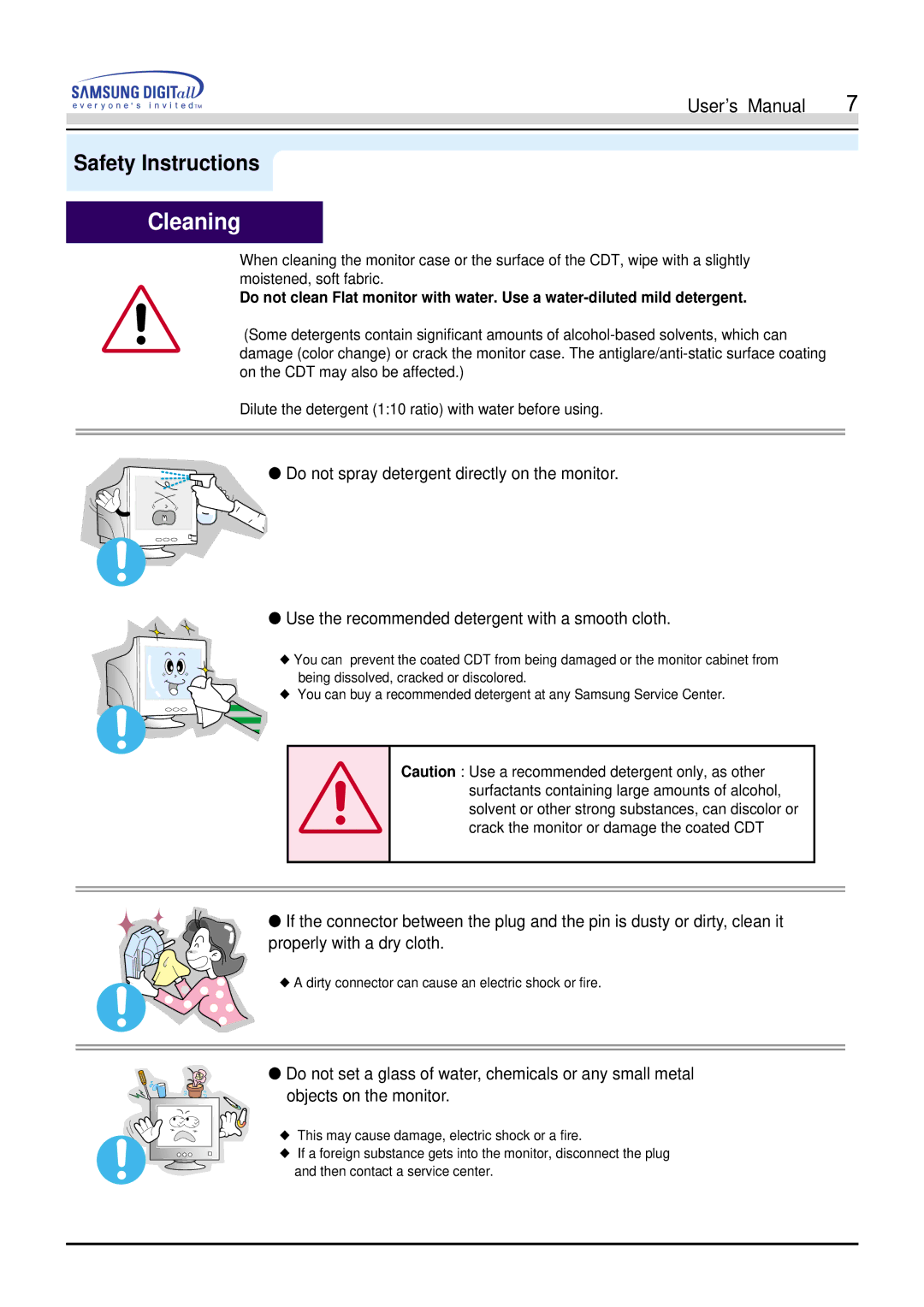 Samsung 900S manual Cleaning 