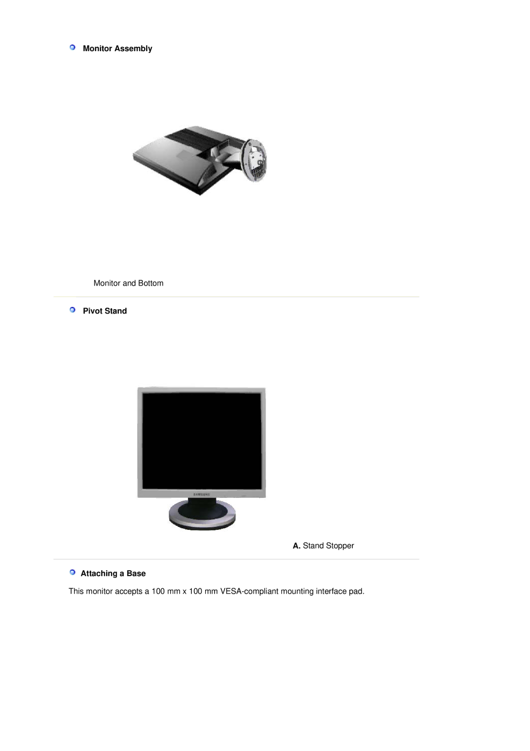 Samsung 901B manual Monitor Assembly 