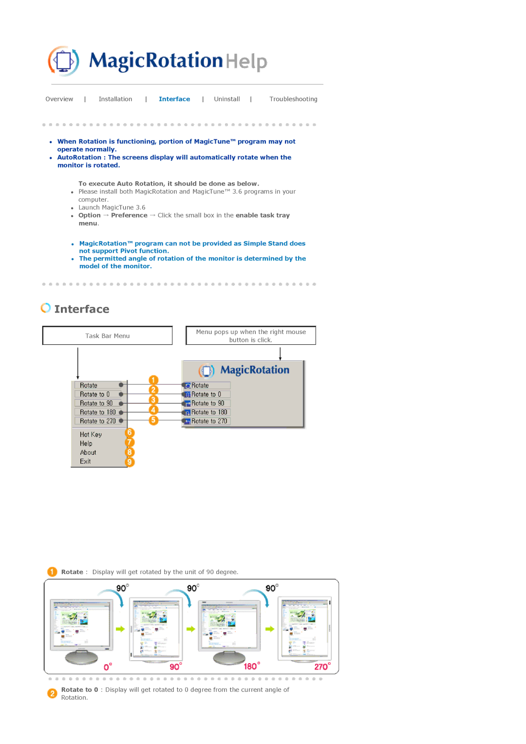 Samsung 901B manual Interface 