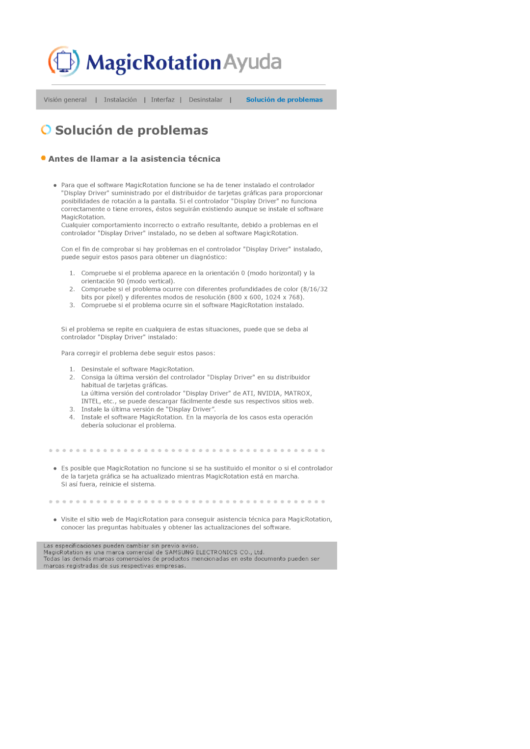 Samsung 901N, 911N, 701N manual Solución de problemas 