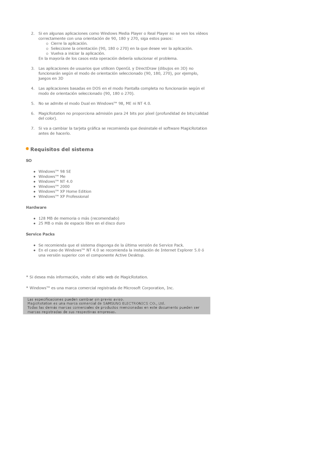 Samsung 913BM manual Requisitos del sistema 