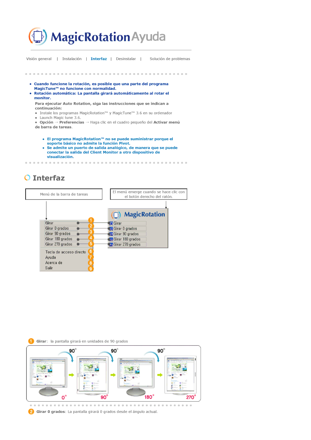 Samsung 913BM manual Interfaz 