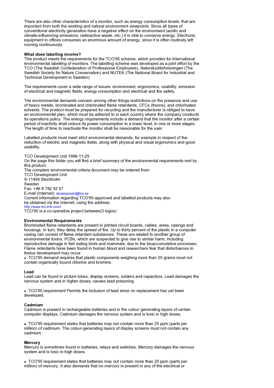 Samsung 701T, 913N, 912N, 915V, 912T, 910N What does labelling involve?, Environmental Requirements, Lead, Cadmium, Mercury 