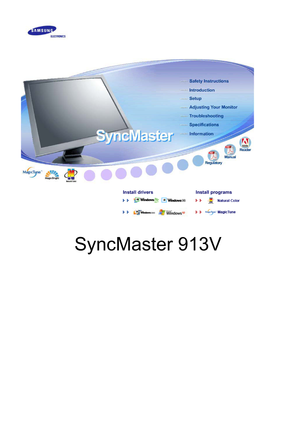 Samsung 913V manual SyncMaster 