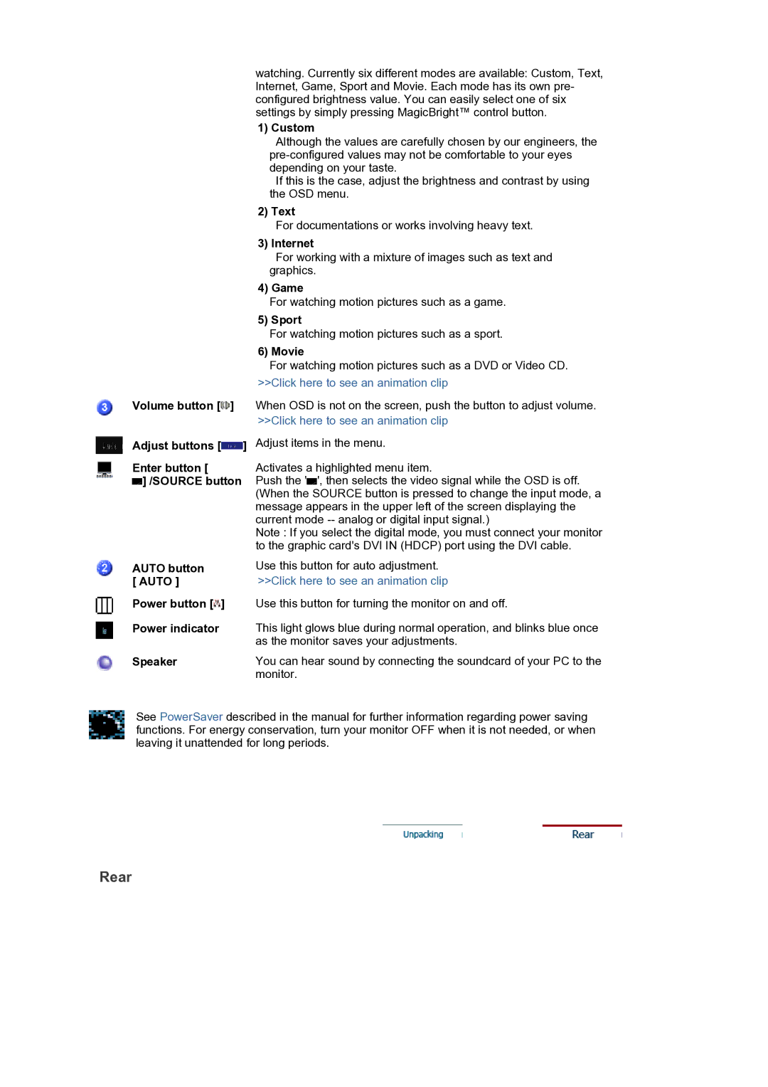 Samsung 920BM manual Rear 