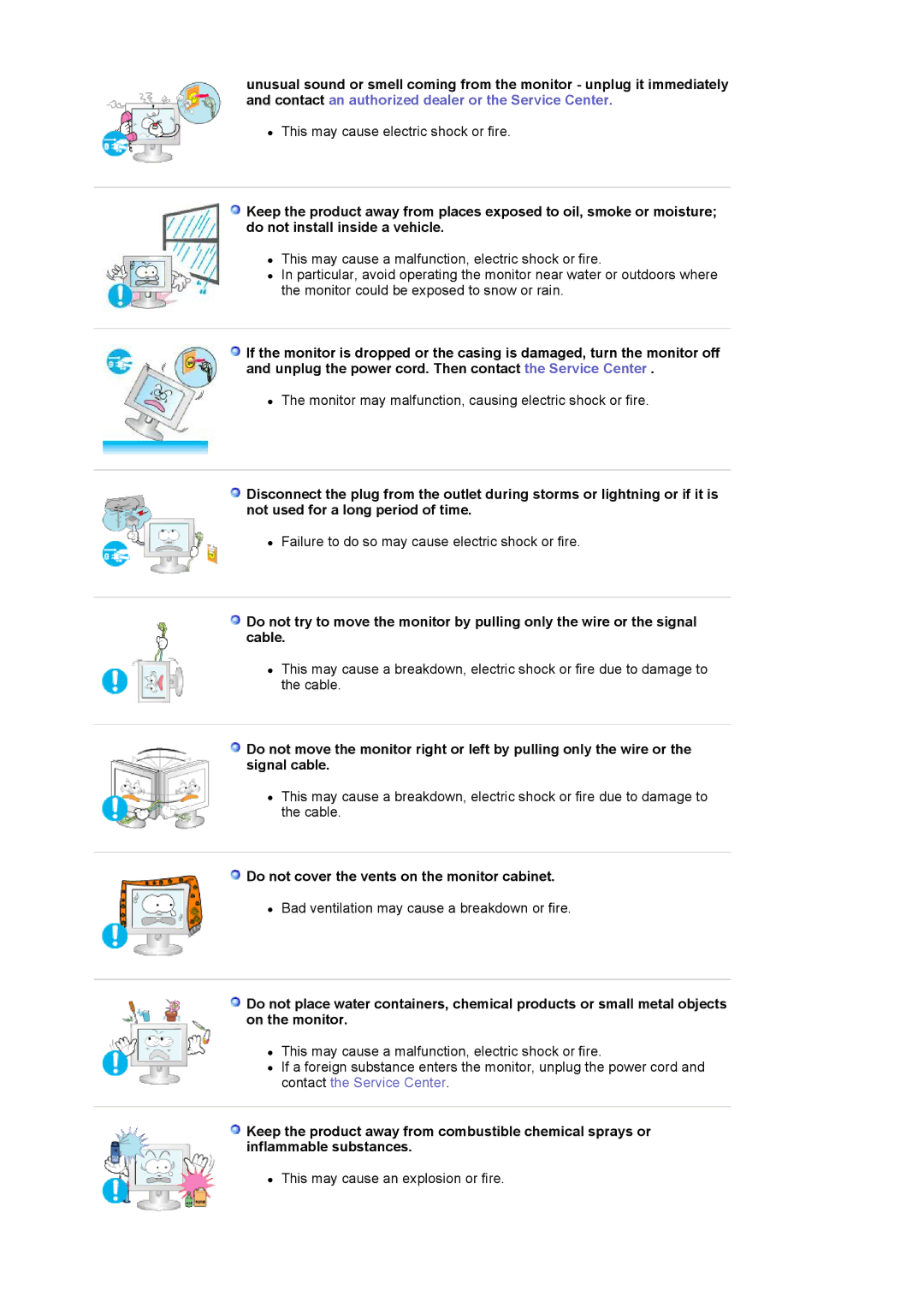 Samsung 920LM manual Do not cover the vents on the monitor cabinet 