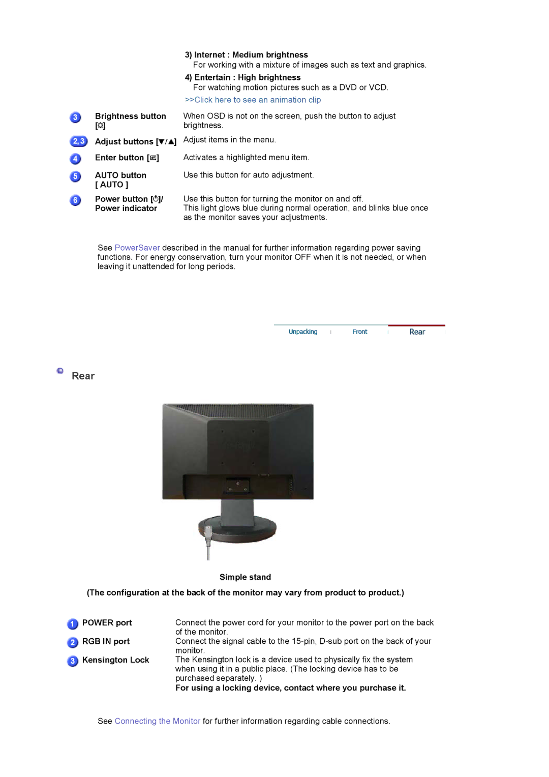 Samsung 920NW manual Rear 