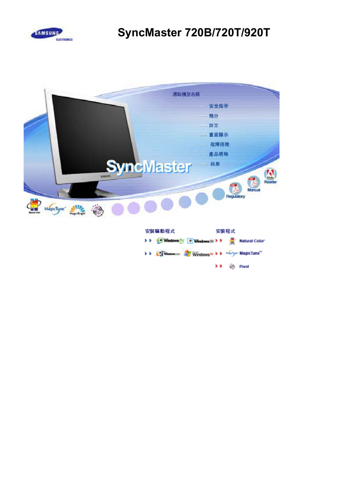 Samsung manual SyncMaster 720B/720T/920T 