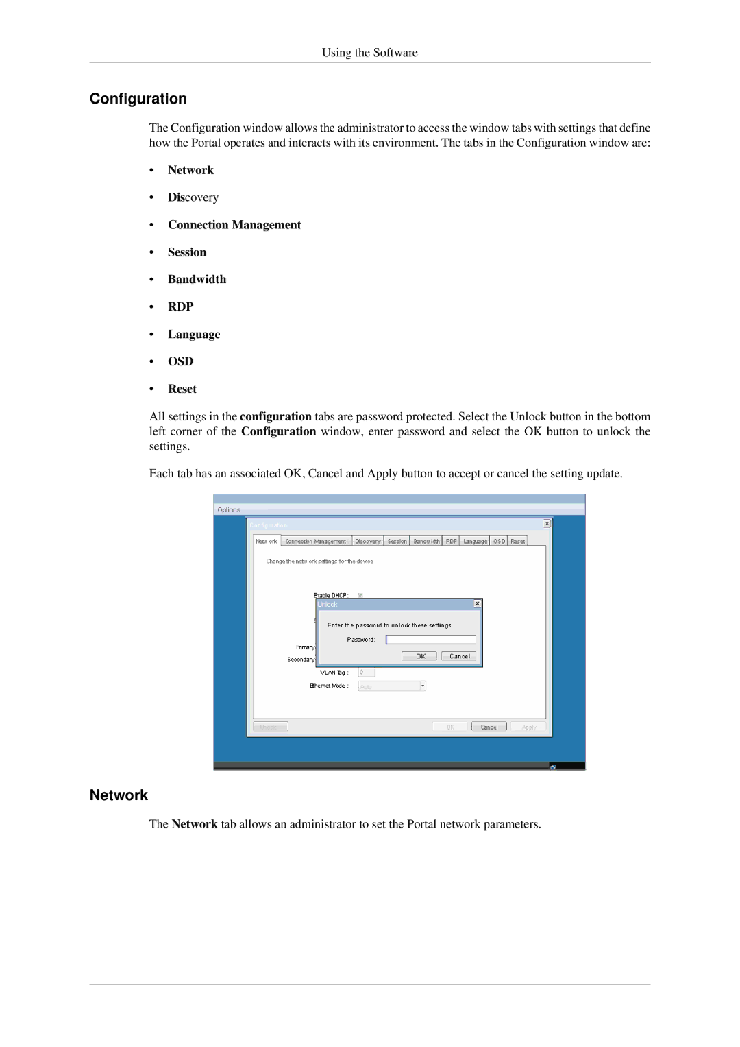 Samsung 930ND user manual Configuration, Network 