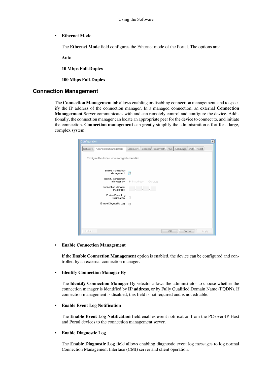 Samsung 930ND user manual Connection Management 