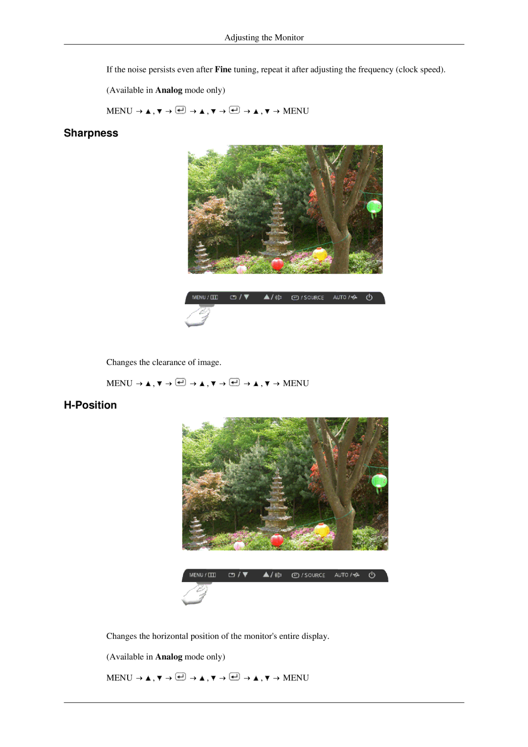 Samsung 930ND user manual Sharpness, Position 