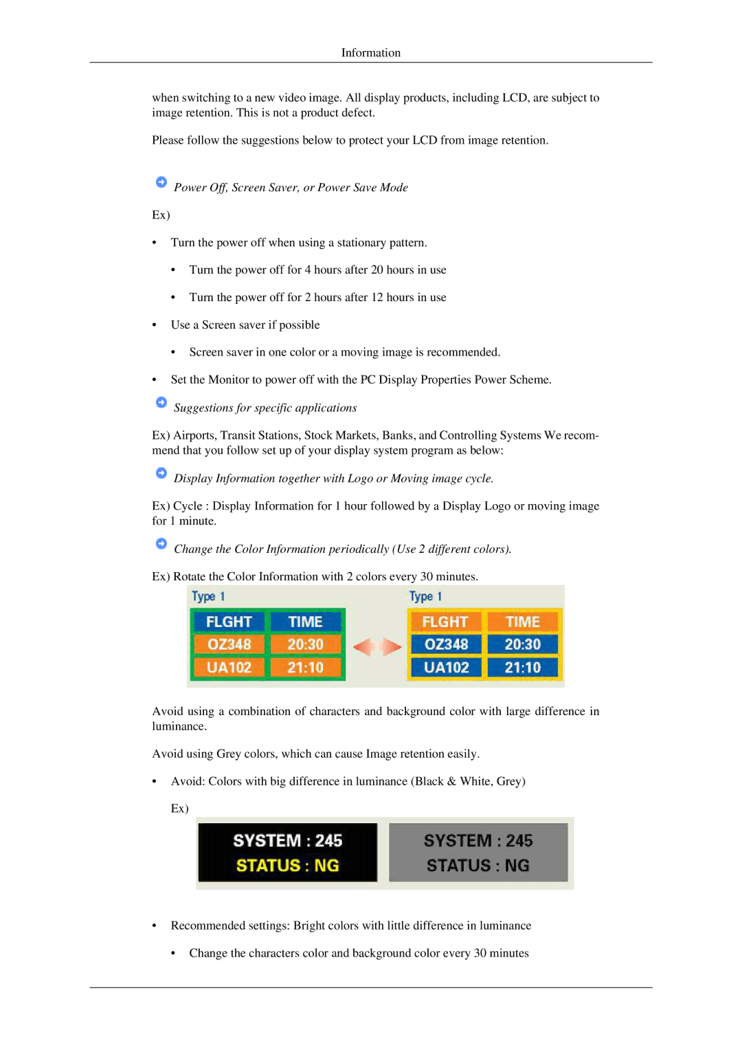 Samsung 930ND user manual Display Information together with Logo or Moving image cycle 