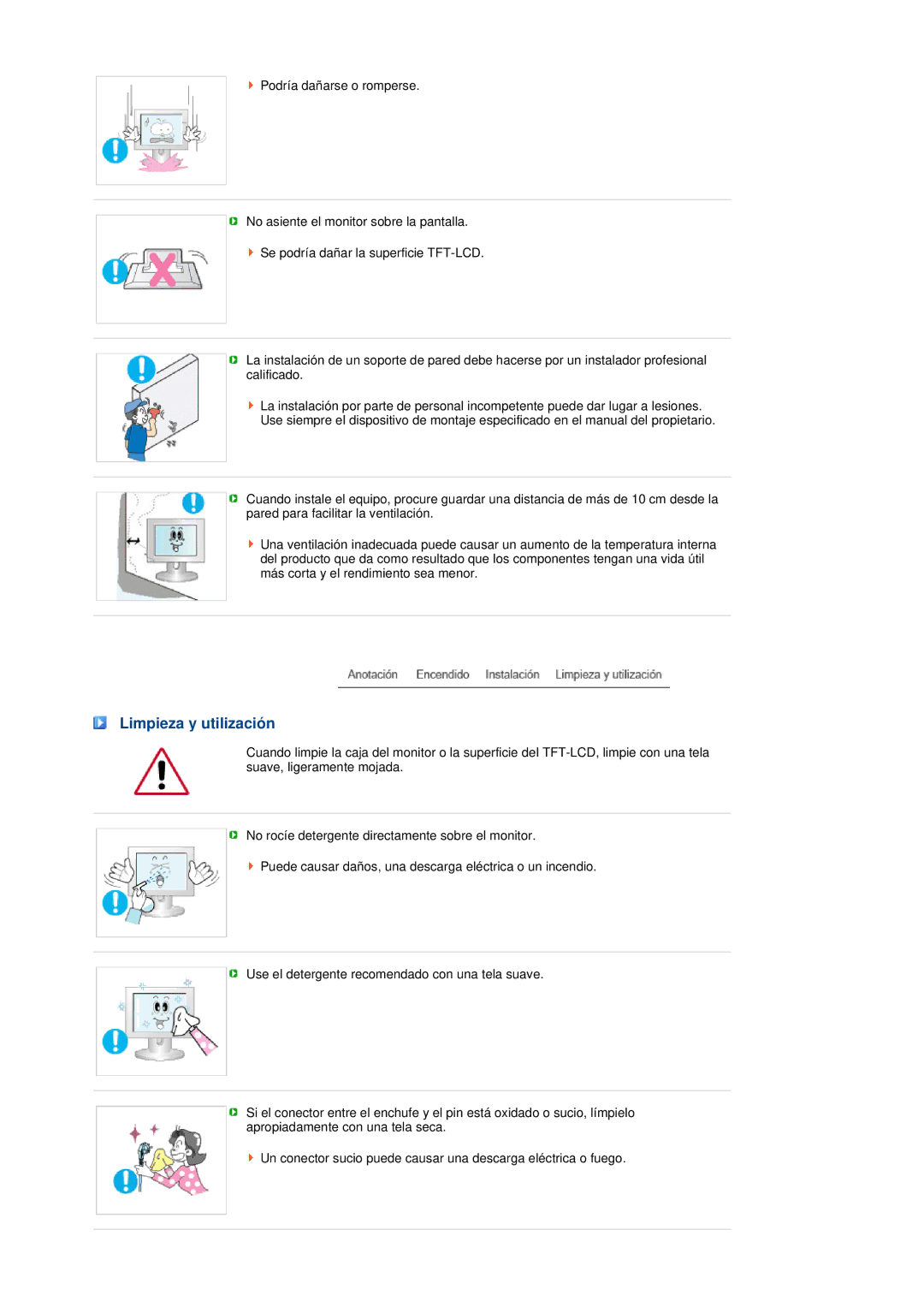 Samsung 931BF, 731BF manual Limpieza y utilización 