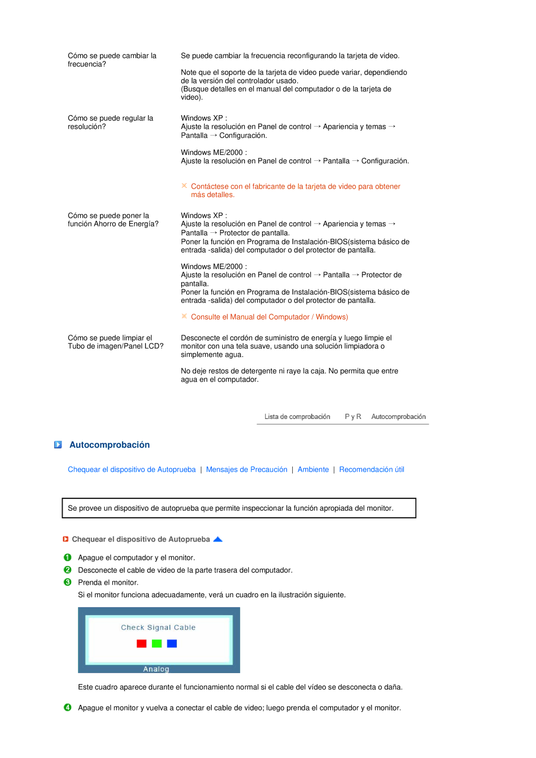 Samsung 931BF, 731BF manual Autocomprobación, Chequear el dispositivo de Autoprueba 