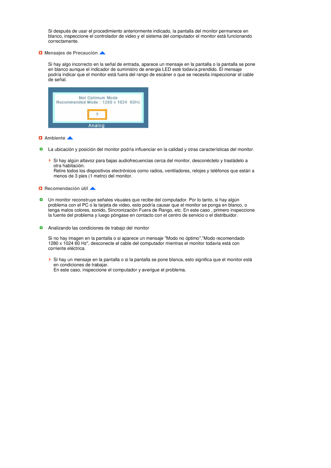 Samsung 931BF, 731BF manual Mensajes de Precaución, Ambiente, Recomendación útil 