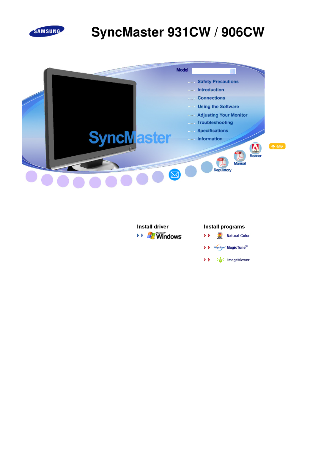 Samsung manual SyncMaster 931CW / 906CW 