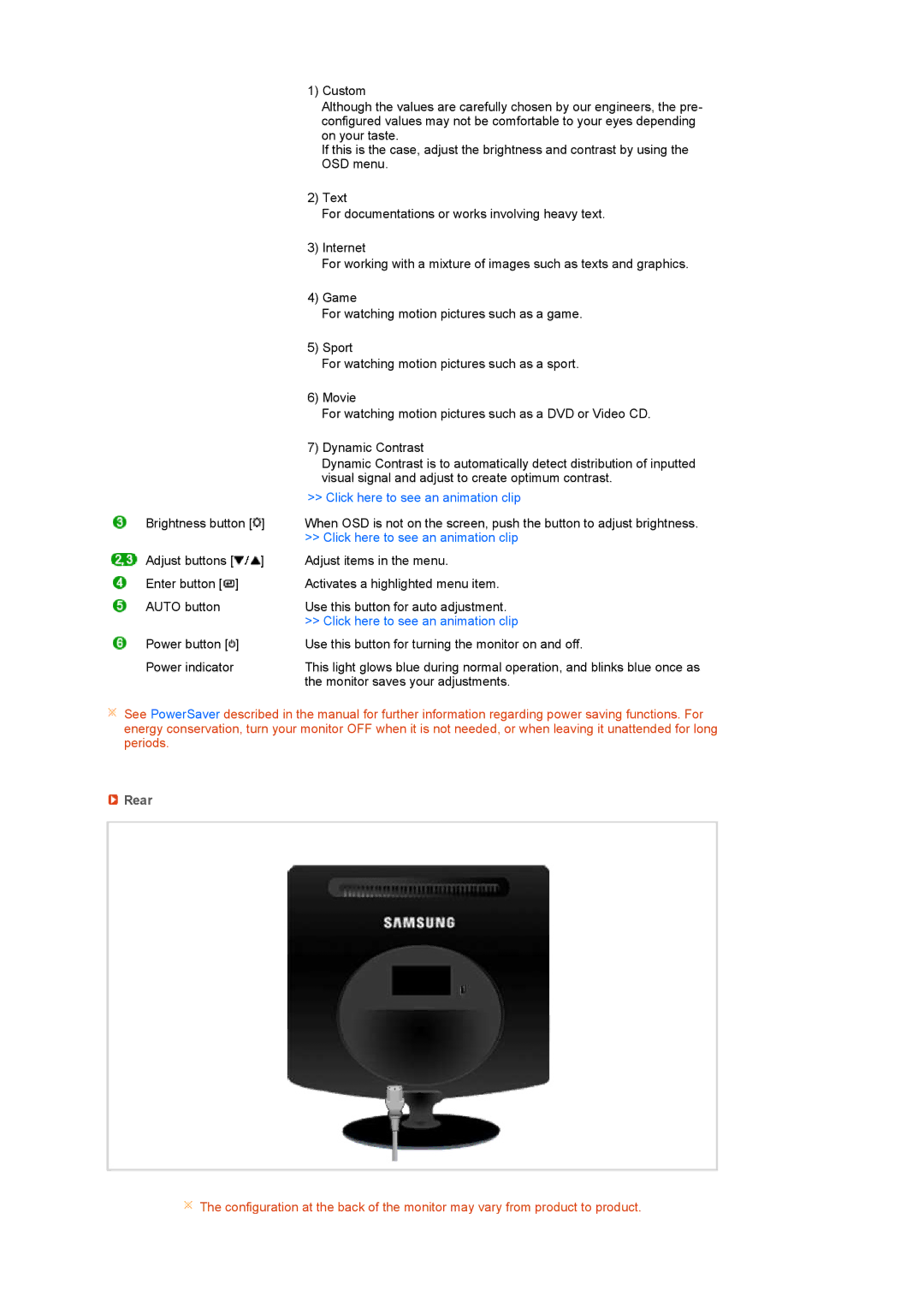 Samsung 732NPlus, 932BPlus, 732N, 932B manual Rear 