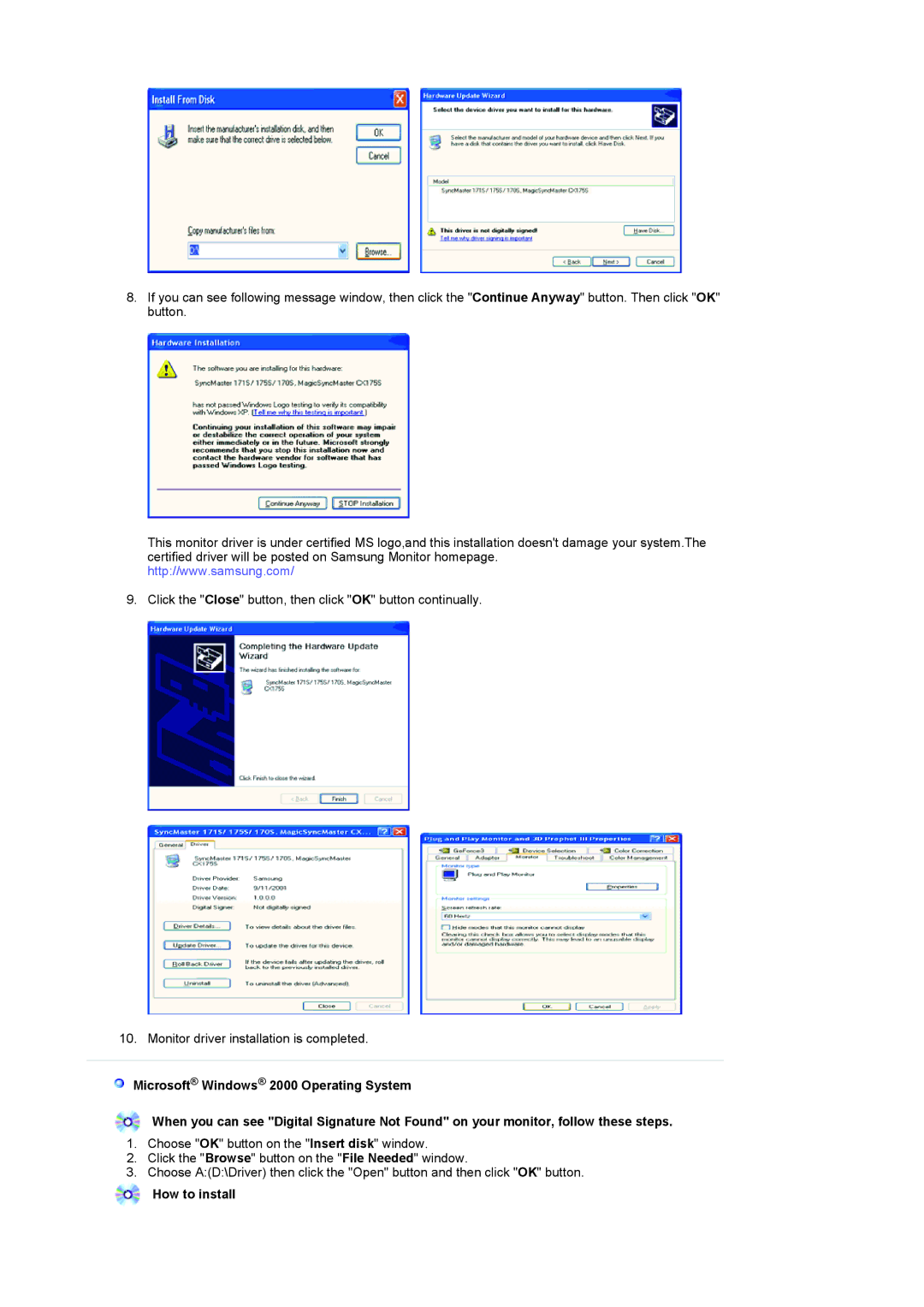 Samsung 932MP manual How to install 