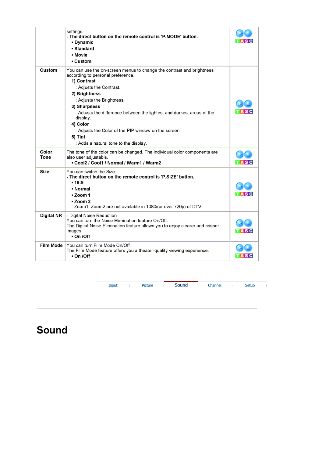 Samsung 932MP manual Sound, On /Off 