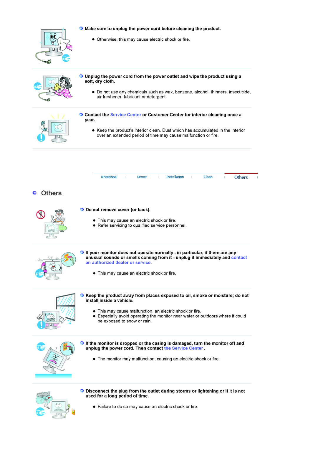 Samsung 932MP manual Others, Do not remove cover or back 