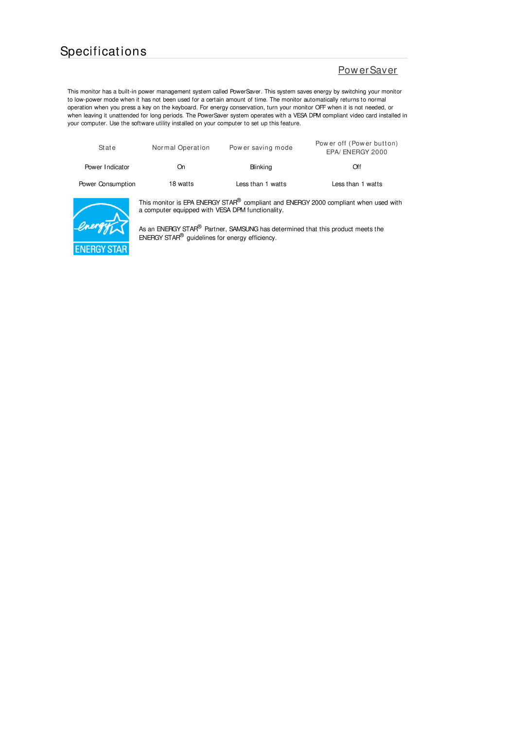 Samsung 2233NW, 933GWPLUS, 933NWPLUS, 933SN Plus, 933BWPLUS, 733NPLUS, 733NW, 733APLUS, 2333SW Plus, 2233SN PowerSaver 