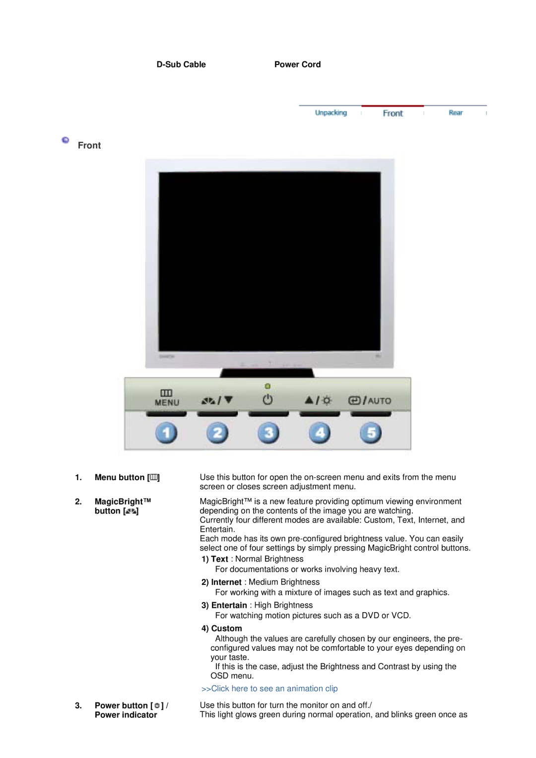 Samsung 93V, 73V manual Click here to see an animation clip 