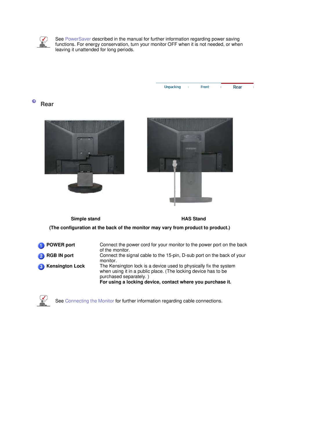 Samsung 740NW, 940 NW manual Rear 