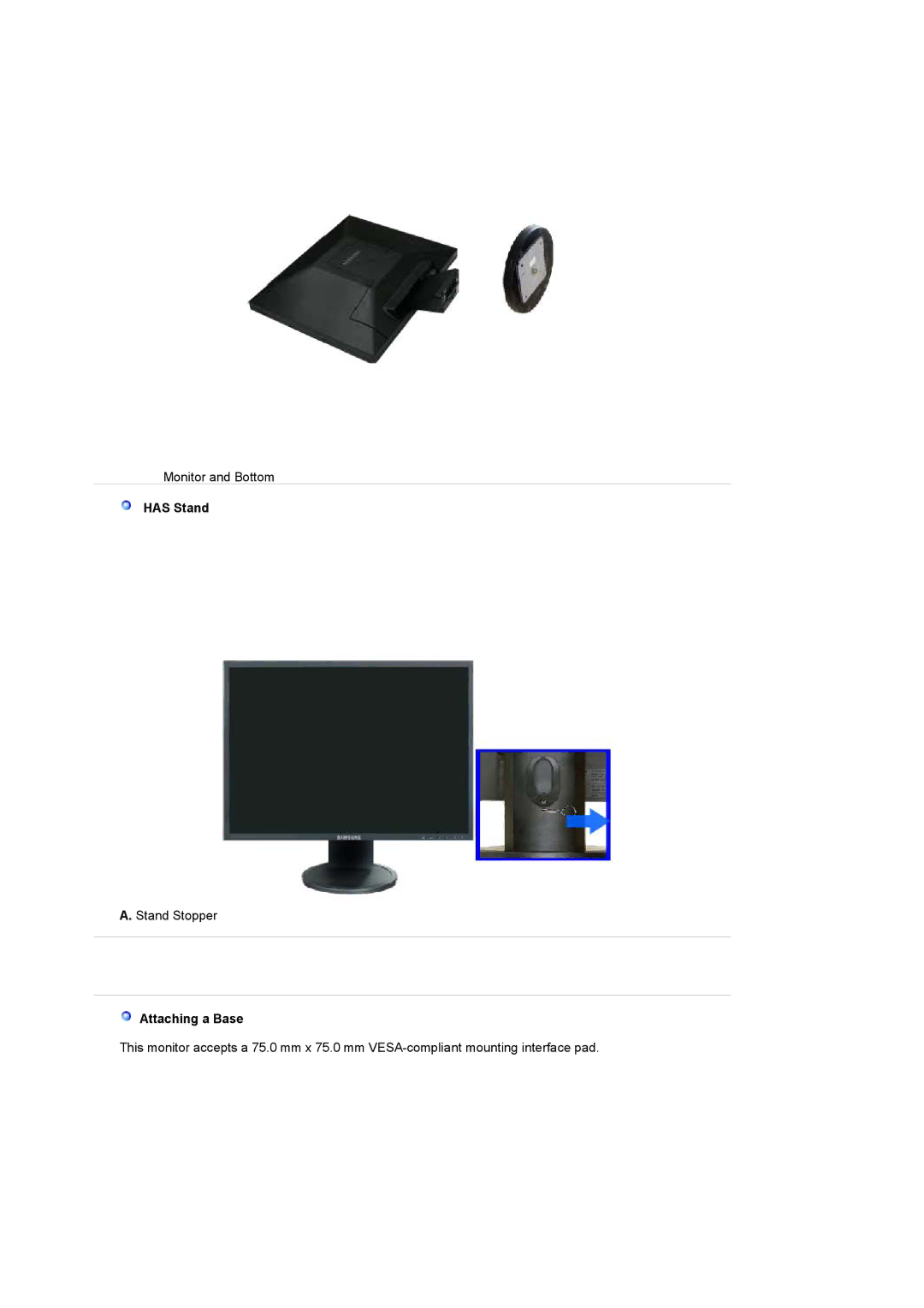 Samsung 740NW, 940 NW manual Has Stand, Attaching a Base 