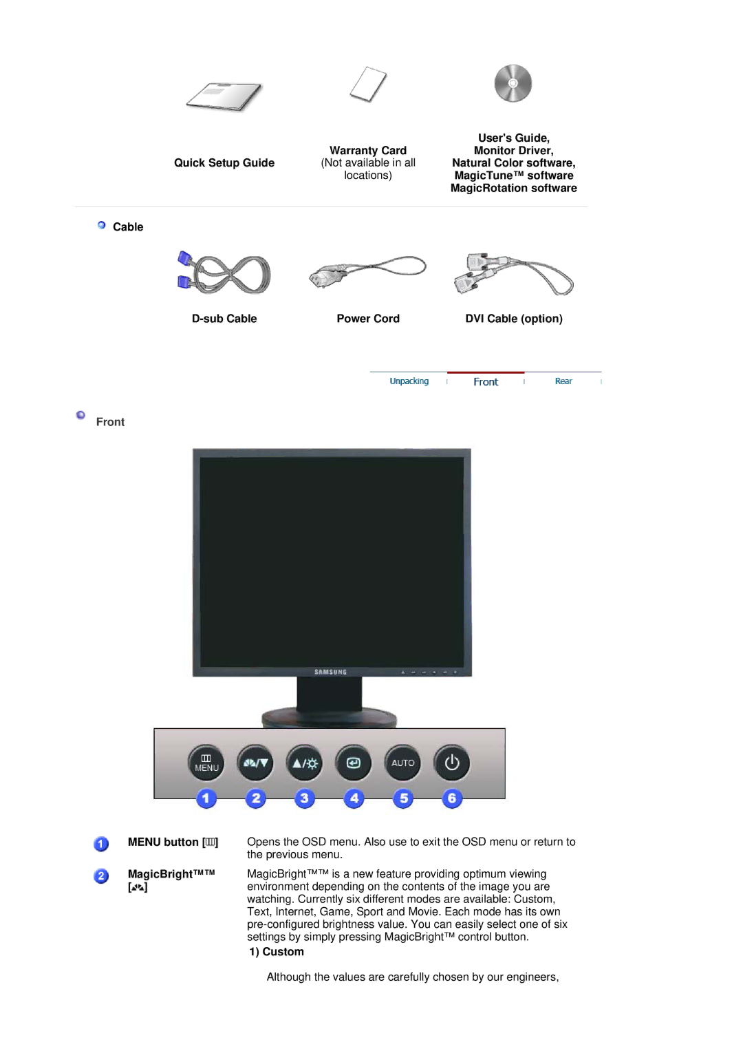 Samsung 740B, 940BE, 940FN, 940N, 740N, 740T, 540N, 540B manual Users Guide, Warranty Card Monitor Driver Quick Setup Guide 