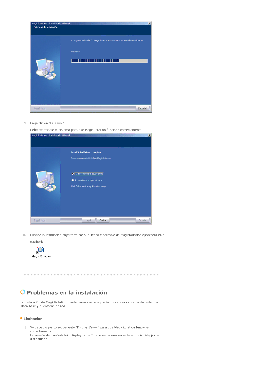 Samsung 740BPlus, 940BPlus manual Problemas en la instalación 