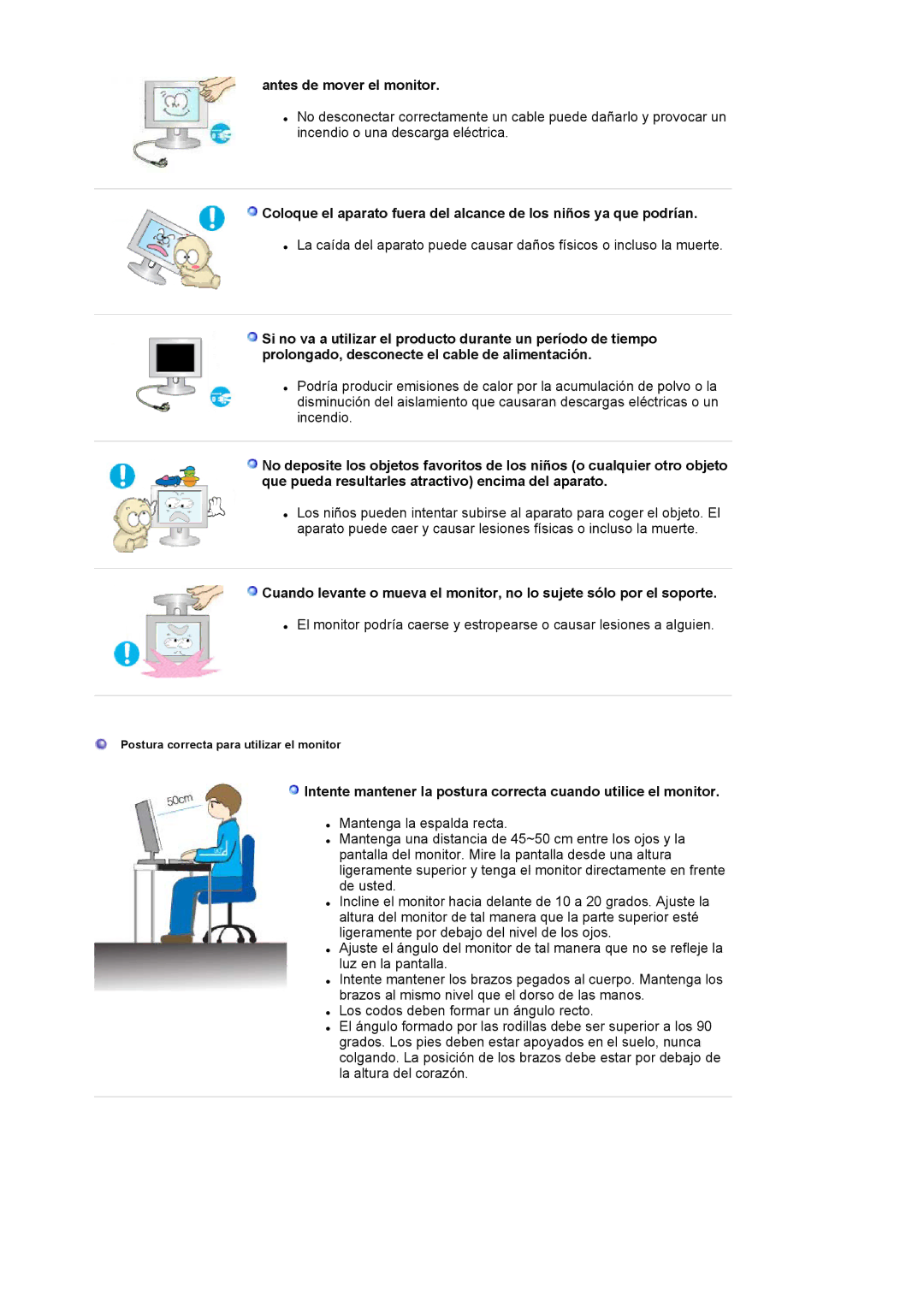 Samsung 740BPlus, 940BPlus manual Antes de mover el monitor 