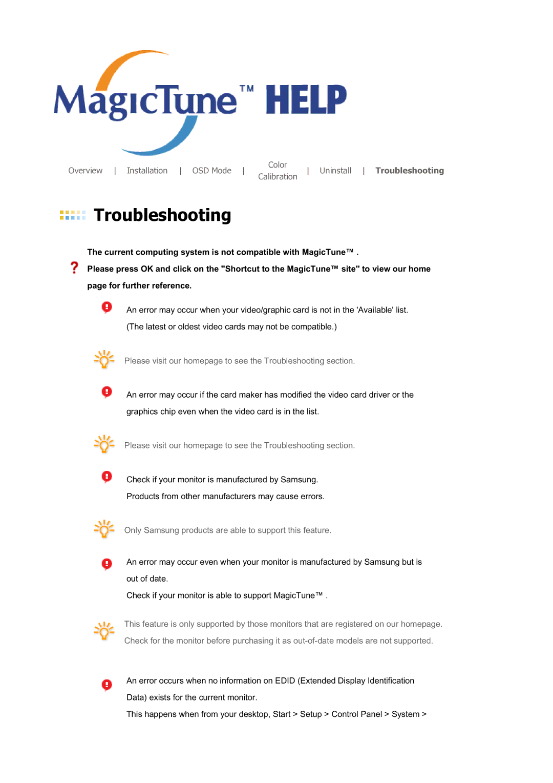 Samsung 740B, 940T, 940B, 940FN, 940N, 740N, 740T, 540B manual Troubleshooting 